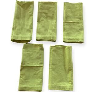 Set of 5 Design Ideas Chartreuse Green Cotton Fabric Napkins